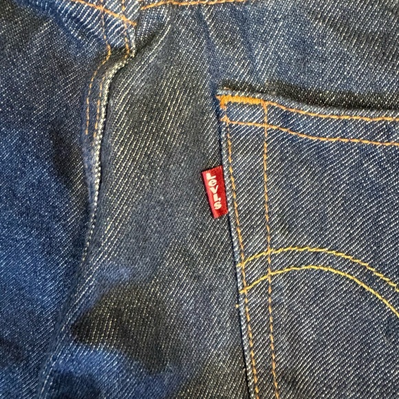 Levi's 501 Button Fly Straight Leg Dark Wash Denim Jeans - Picture 7 of 15